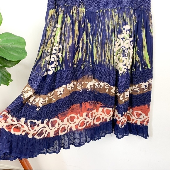 Himalayan Arts Wear by Yeshi Tie Dye Boho Mixed Media Midi Dress Sz XL - Picture 8 of 8